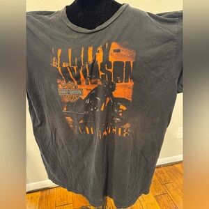 Harley-Davidson Black and Orange Motorcycle Tee